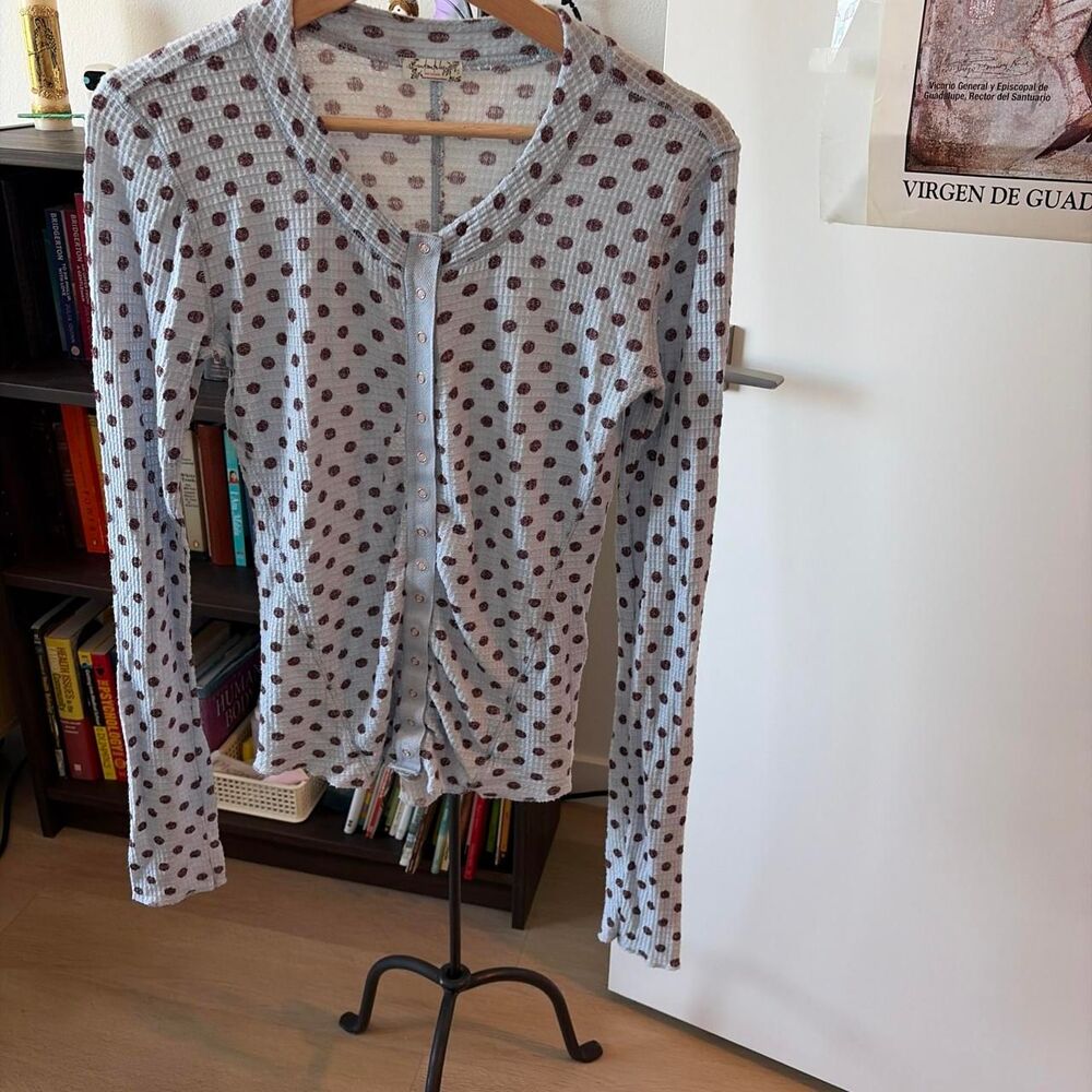 Free People Printed Long Sleeve Top